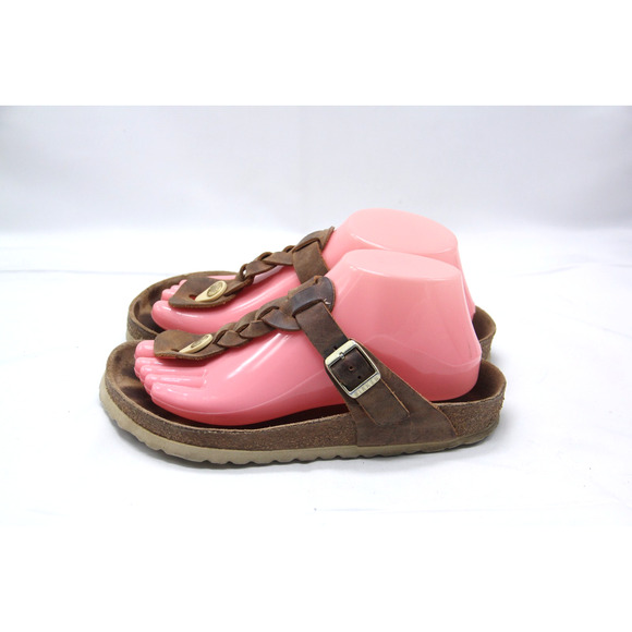 Birkenstock Gizeh Braided Sandals Women's Size EU 37 US 6-6.5 Cognac Brown Thong - Picture 3 of 8